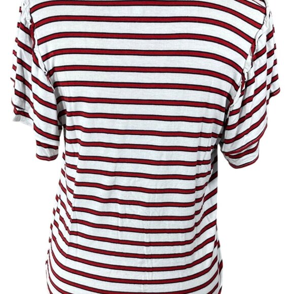 Green Envelope Ruffle Sleeve T-Shirt Red White Blue Size L Large - Picture 3 of 6